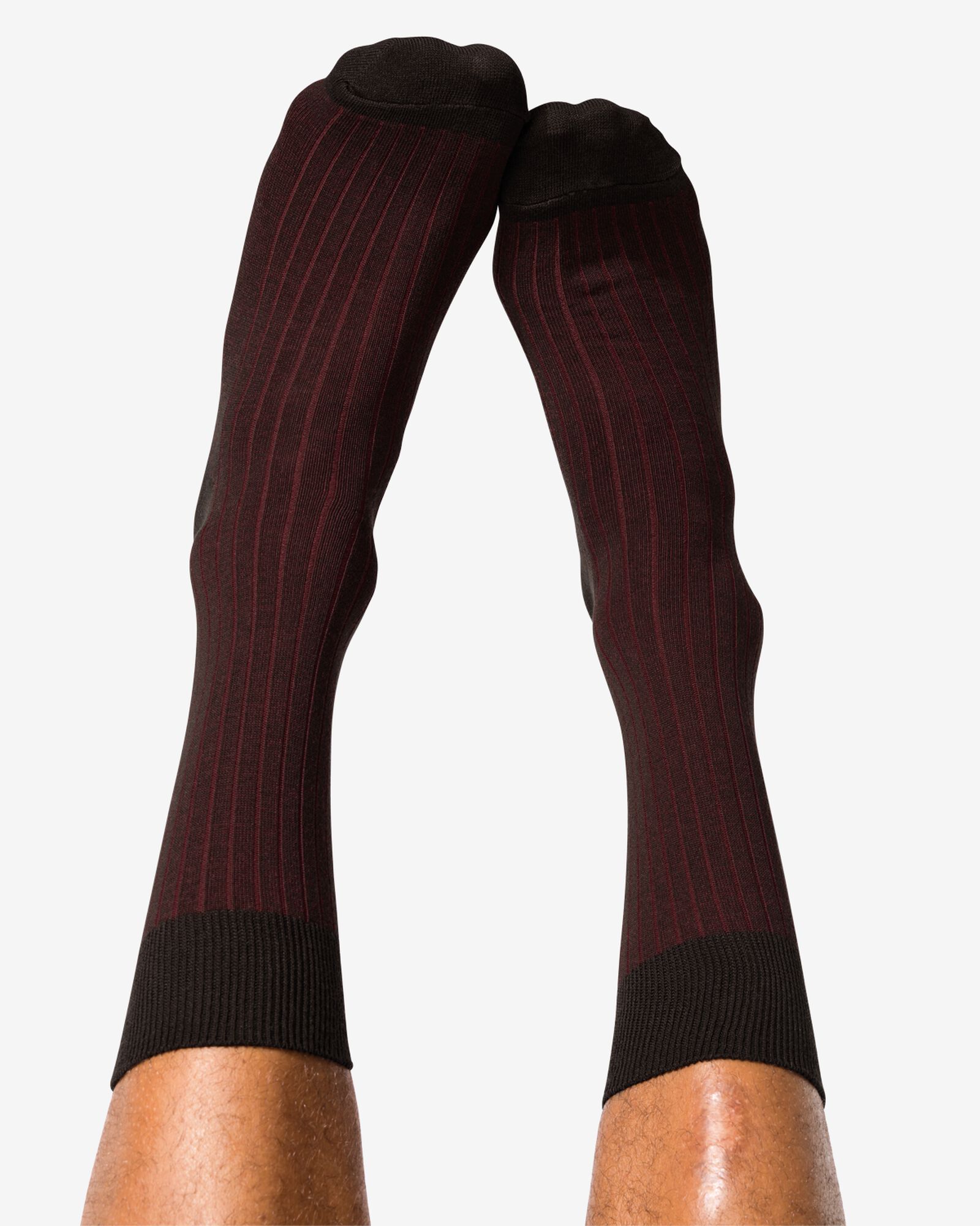 herensokken strepen bruin bruin - 4104610BROWN - HEMA
