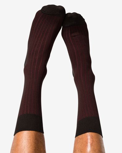 herensokken strepen bruin bruin - 4104610BROWN - HEMA