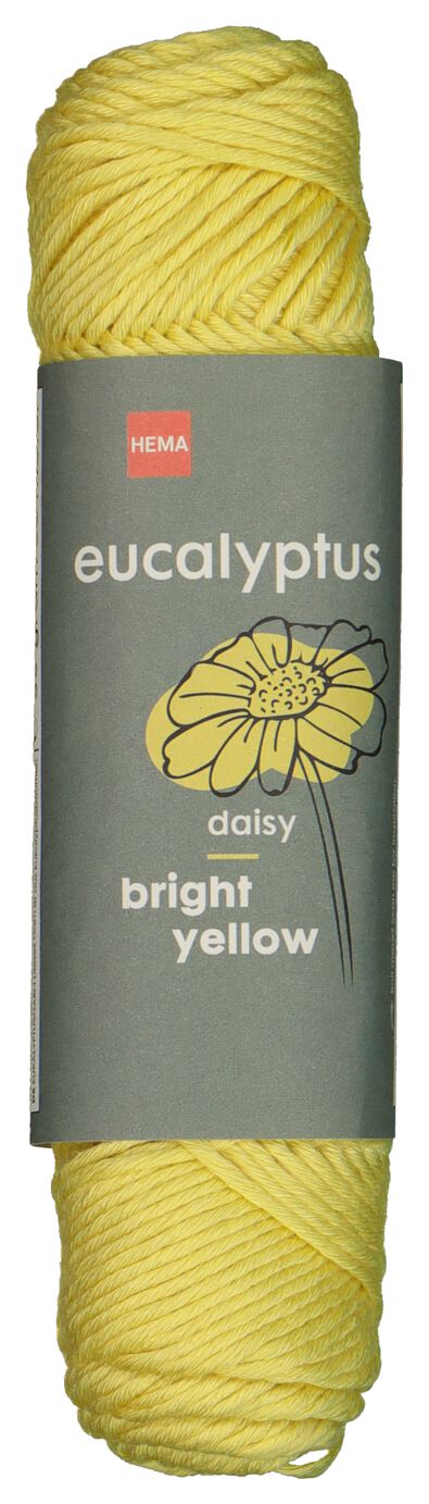 fil tricot et crochet eucalyptus 50g/83m jaune - 1400207 - HEMA