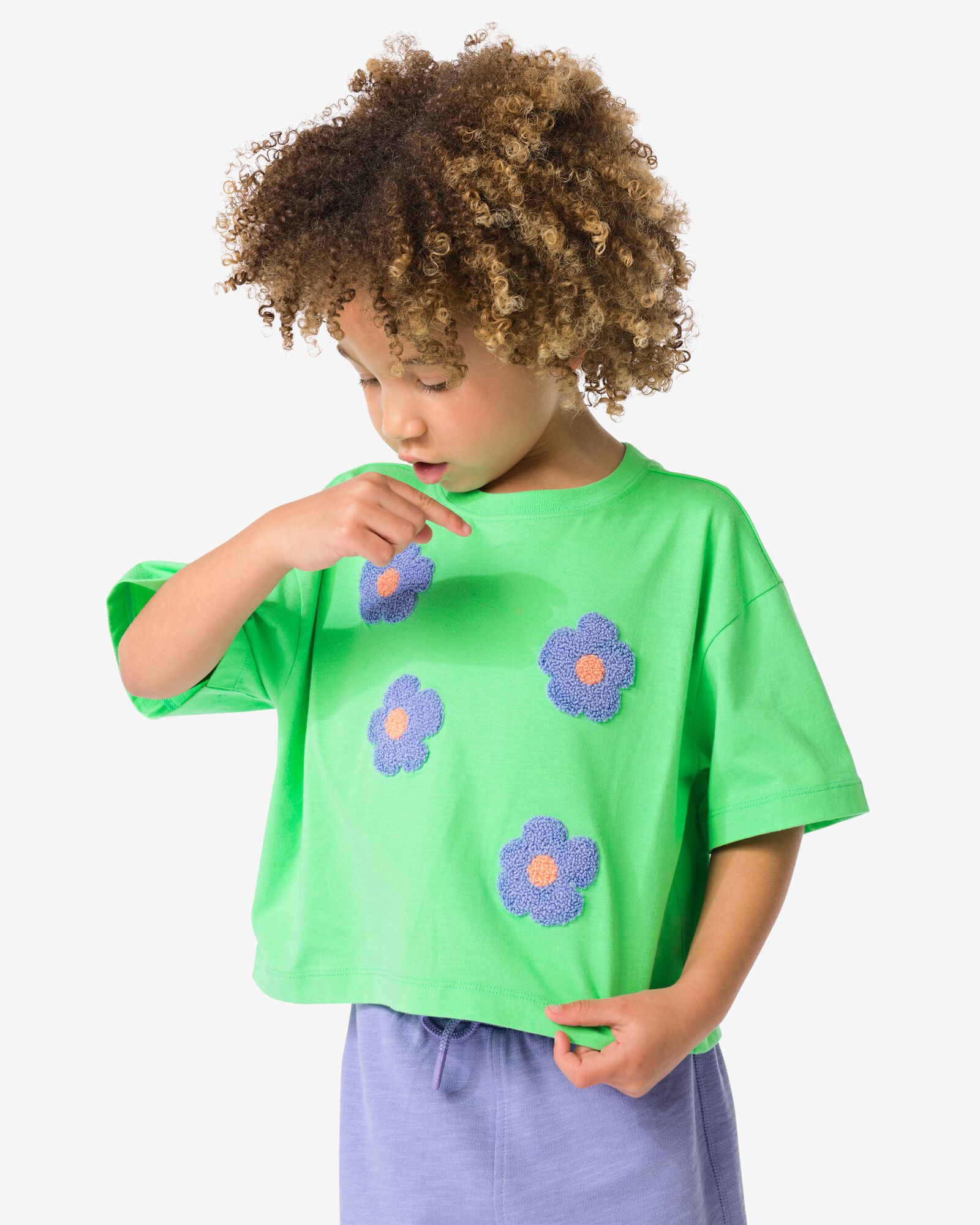 kinder T-shirt bloemen groen - 30856823GREEN - HEMA