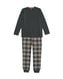 pyjama enfant flanelle/jersey à carreaux gris foncé 134/140 - 23050781 - HEMA