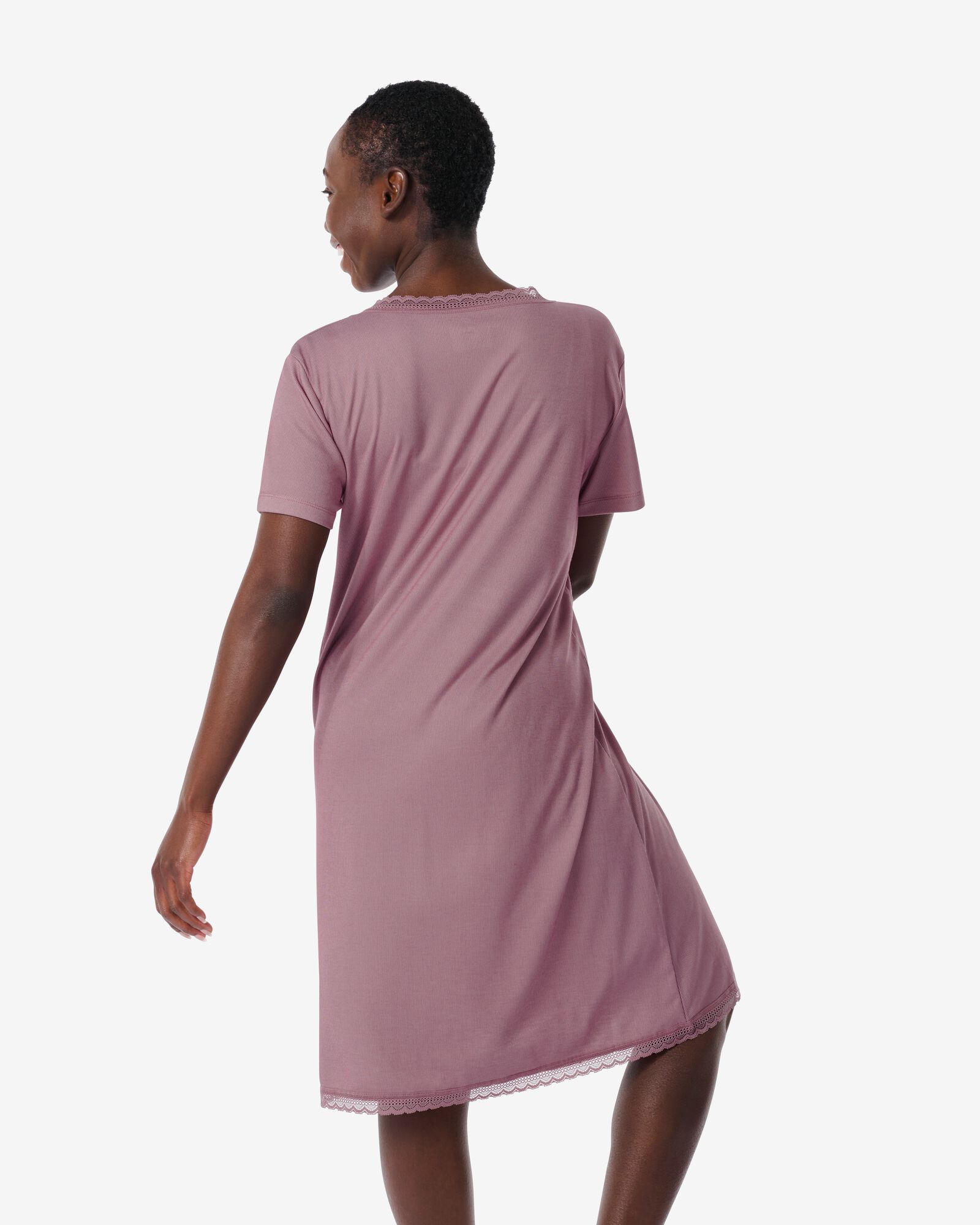 Damen-Nachthemd, mit Viskose mauve XL - 23400243 - HEMA