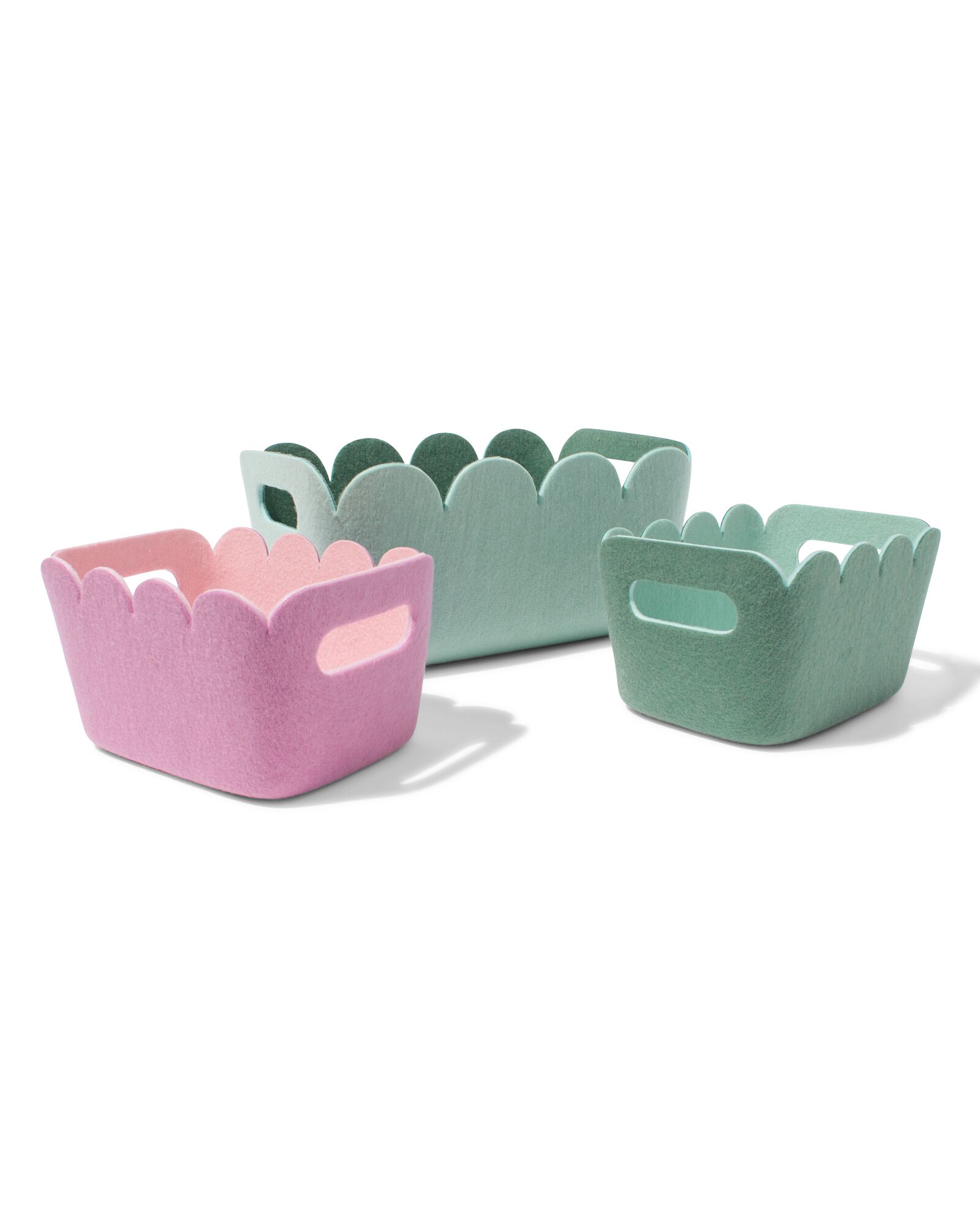 panier en feutre 33x14 cm vert clair - 39800043 - HEMA