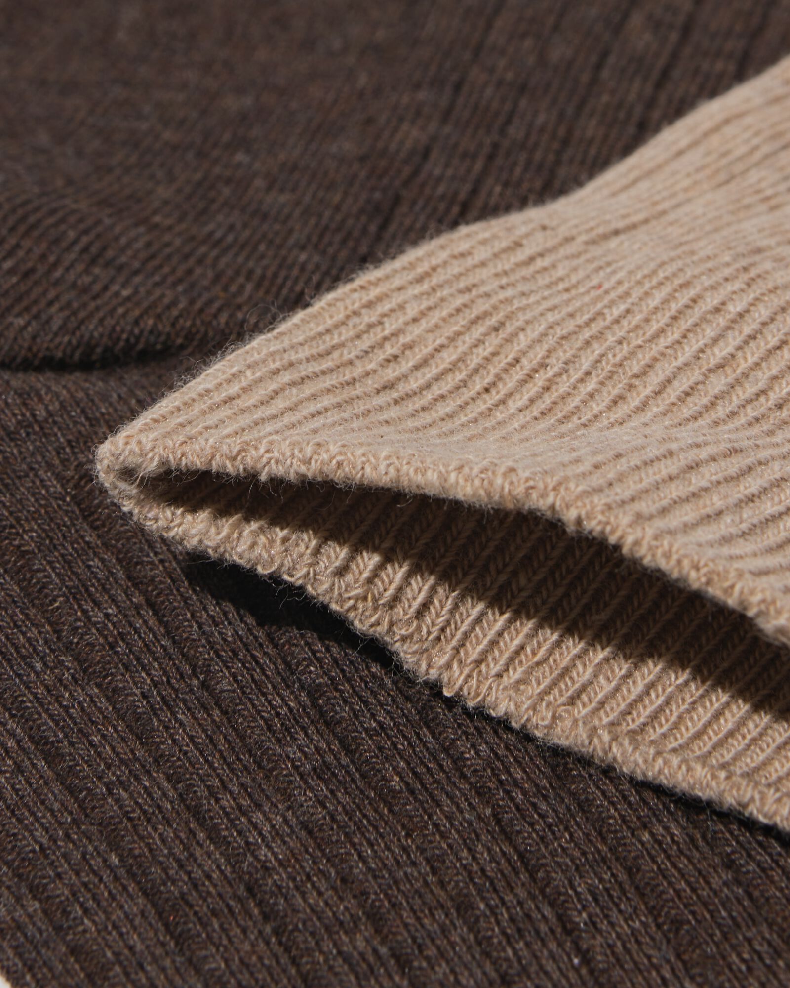 herensokken rib - 5 paar bruin bruin - 4151025BROWN - HEMA