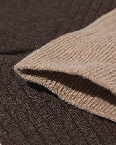 herensokken rib - 5 paar bruin bruin - 4151025BROWN - HEMA
