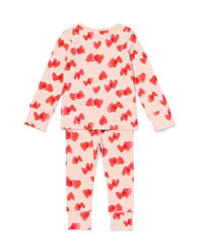 baby meegroeipyjama rib hartjes gebroken wit gebroken wit - 33308250OFFWHITE - HEMA
