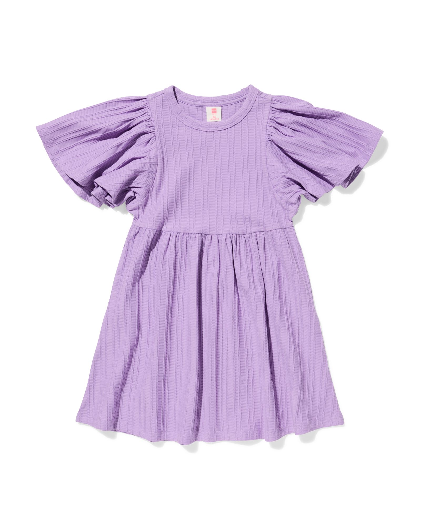 kinderjurk A-lijn rib paars paars - 30827734PURPLE - HEMA