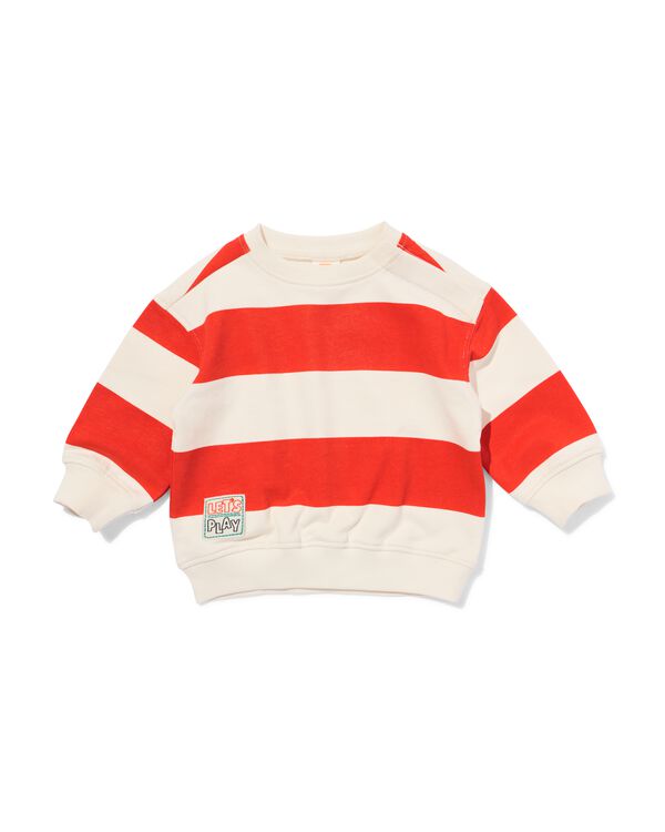 babysweater strepen rood rood - 33187570RED - HEMA