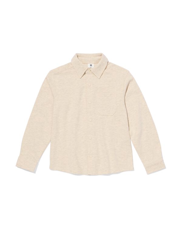 kinderoverhemd sweatstof grijsmelange grijsmelange - 30712048GREYMELANGE - HEMA