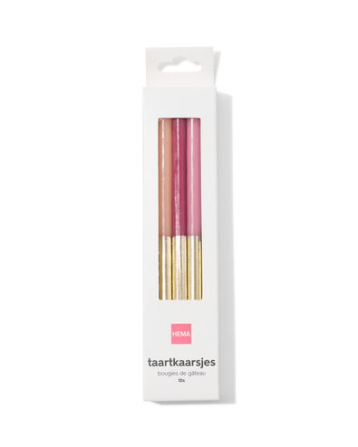 bougies de g&acirc;teau 16cm pastel dor&eacute; - 10 pi&egrave;ces - 14250325 - HEMA