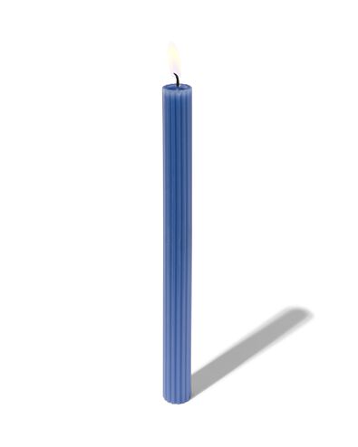 lange Haushaltskerze, gerippt, Ø 2 x 24 cm, blau - 13502927 - HEMA