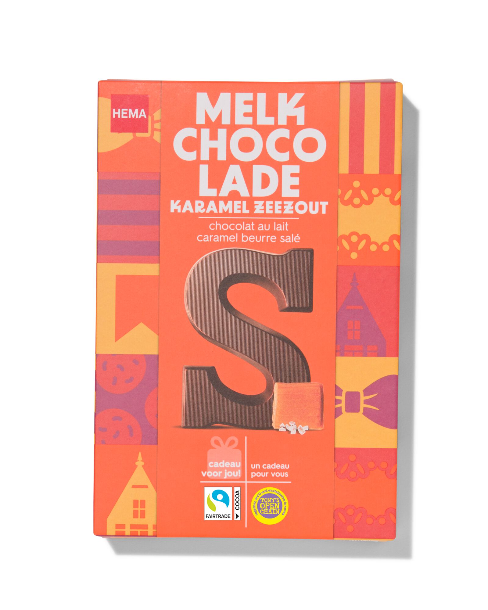 lettre chocolat lait caramel sel de mer S 135g - 24415119 - HEMA