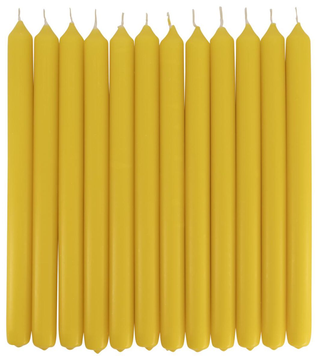 12 longues bougies d'intérieur Ø2.2x29 jaune - 13502791 - HEMA