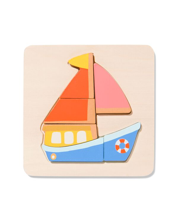 puzzle à emboîter bateau bois - 15140132 - HEMA