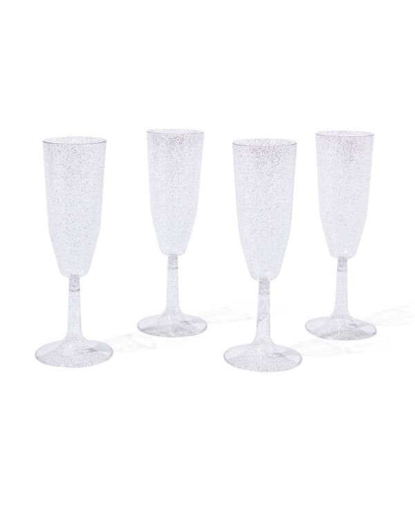 4 verres à champagne en plastique - 25280077 - HEMA