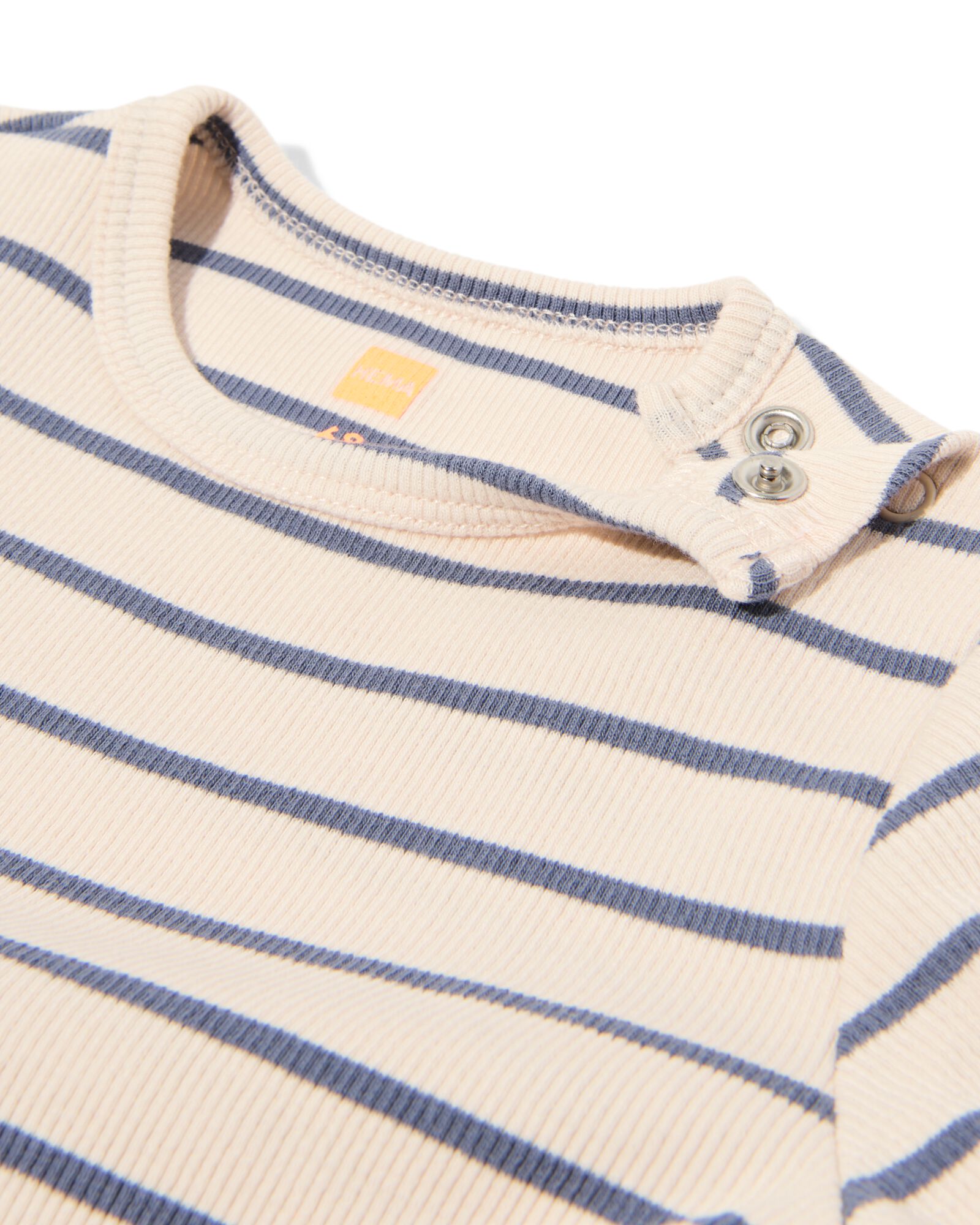 Newborn mitwachsender Strampler, gestreift ecru ecru - 33439620ECRU - HEMA