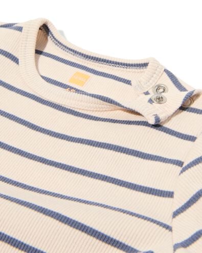 Newborn mitwachsender Strampler, gestreift ecru ecru - 33439620ECRU - HEMA