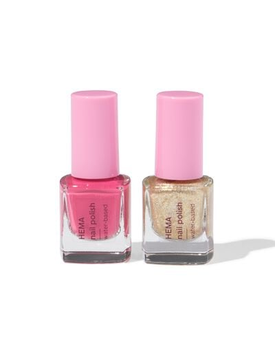 vernis à ongles enfant à base d'eau rose-doré - 2 pièces - 11270100 - HEMA