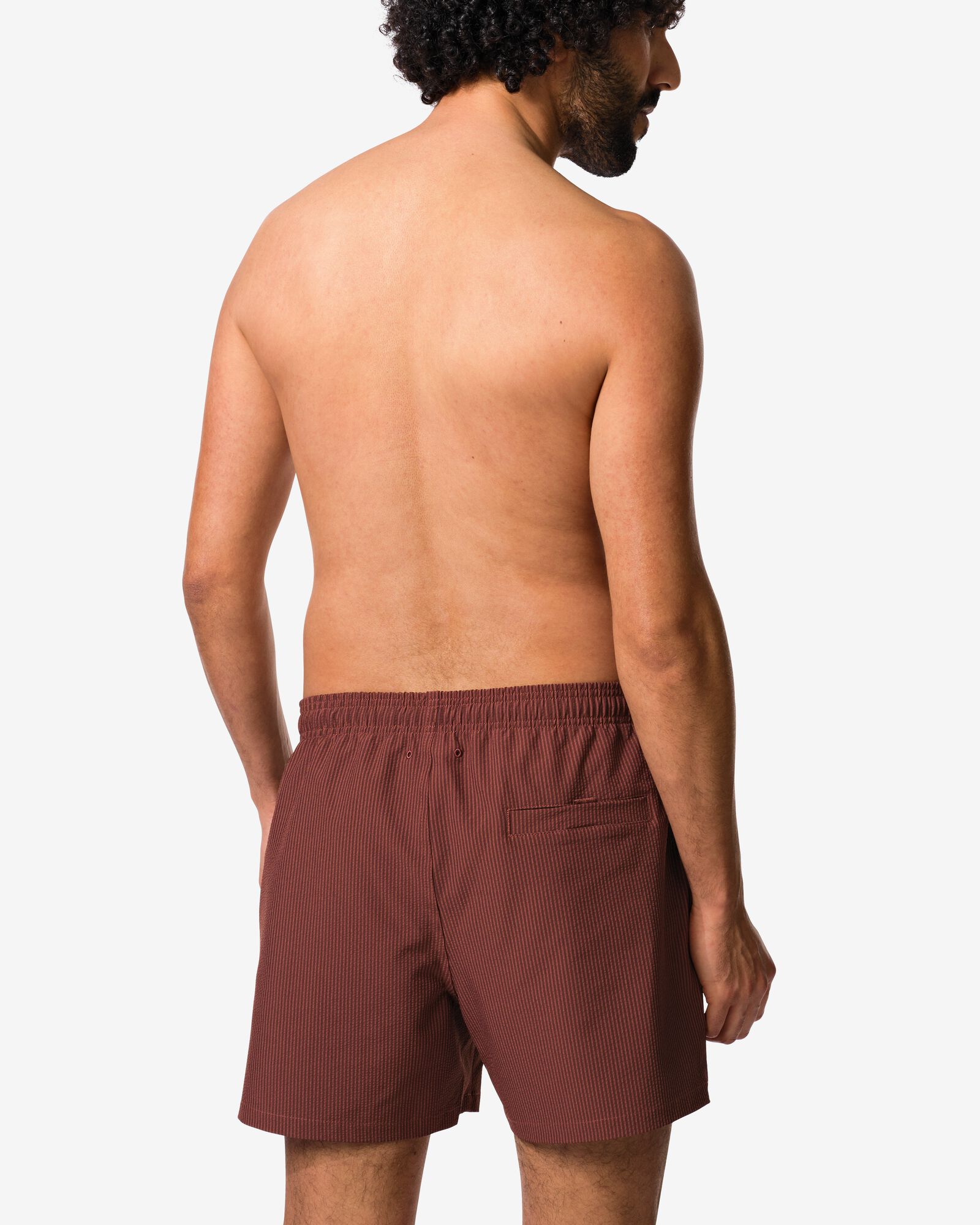 Herren-Badehose Pieter, Seersucker braun braun - 22100130BROWN - HEMA