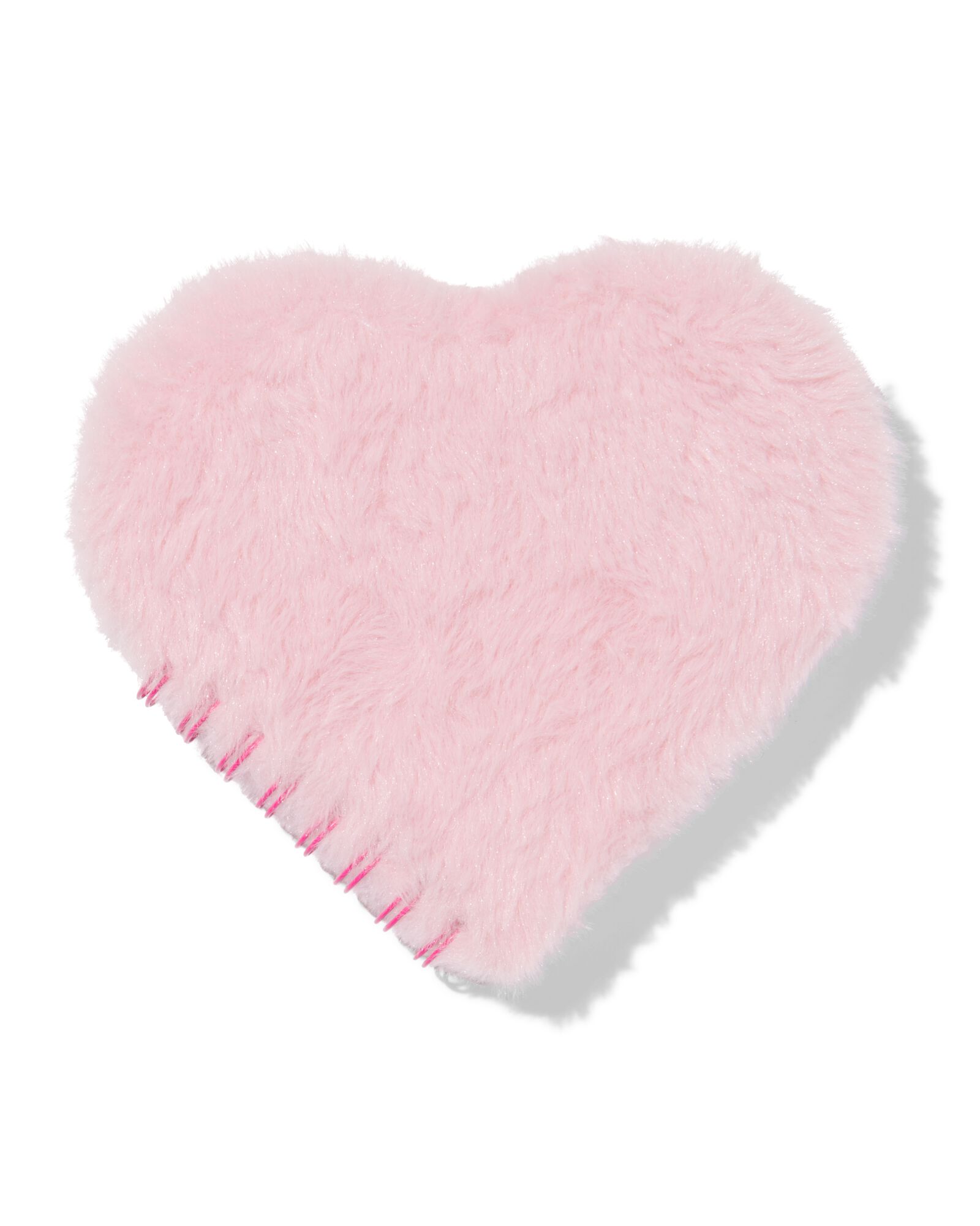 notitieboek 18.5x17cm hartvorm fluffy roze - 14100228 - HEMA