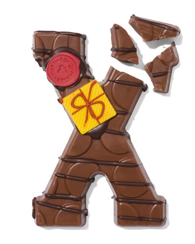 Lettre en chocolat d&eacute;cor&eacute;e &agrave; la main lait X 180g - 24427424 - HEMA