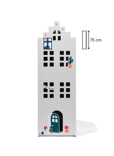 Grachtenhaus, Holz, 24.5 x 25 x 75 cm, grau - 15130162 - HEMA