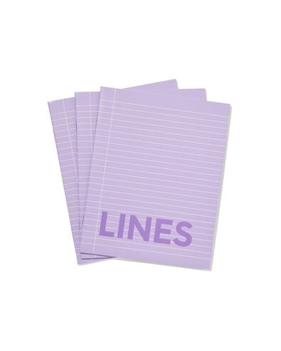 3er-Pack Hefte, violett, DIN A5, liniert - 14120210 - HEMA