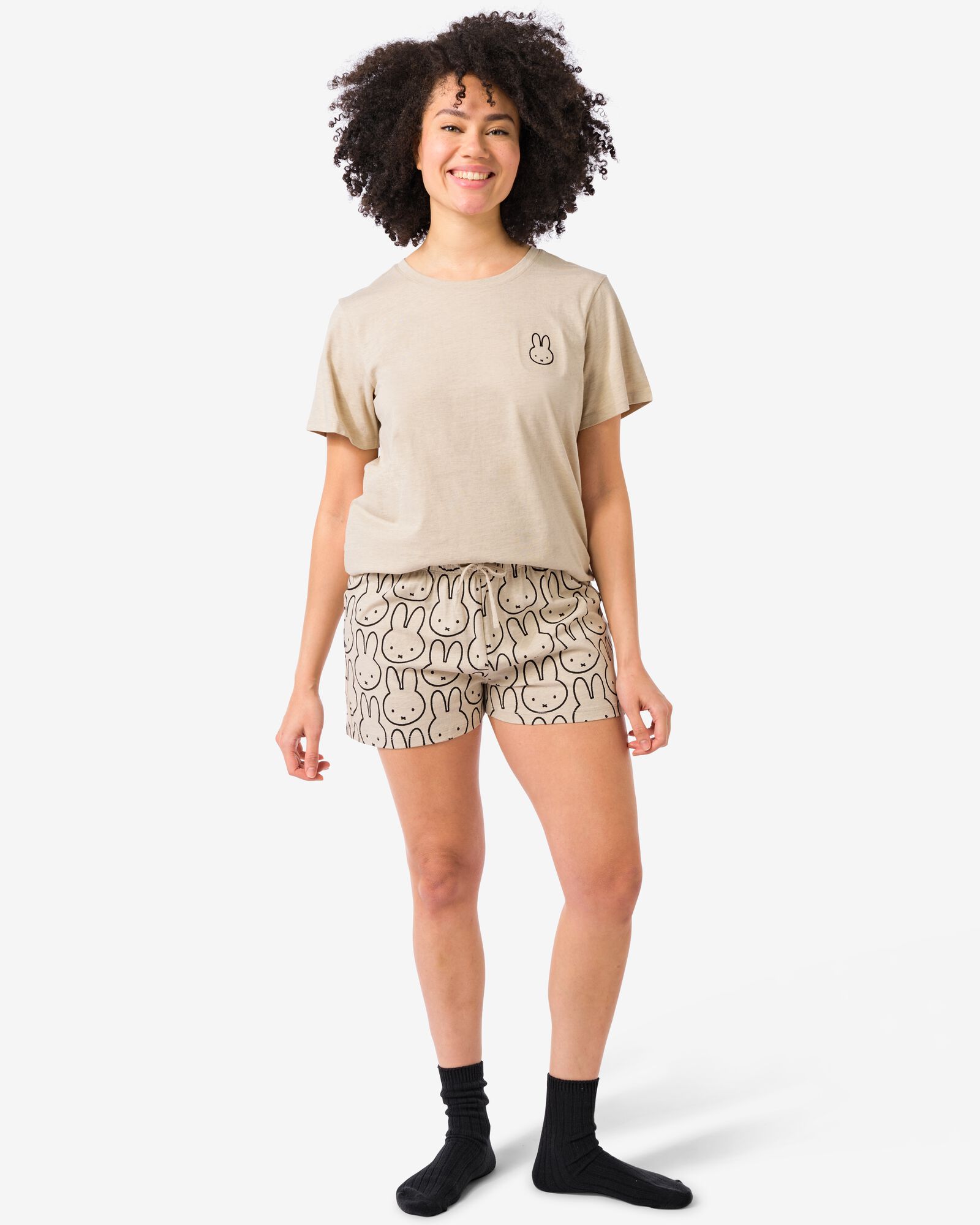 pyjacourt femme coton miffy naturel - 23410370NATURAL - HEMA