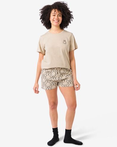 pyjacourt femme coton miffy naturel - 23410370NATURAL - HEMA