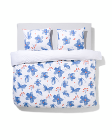 Bettwäsche, Soft Cotton, 200 x 220 cm, Schmetterlinge, weiß blau blau - 1000031051 - HEMA