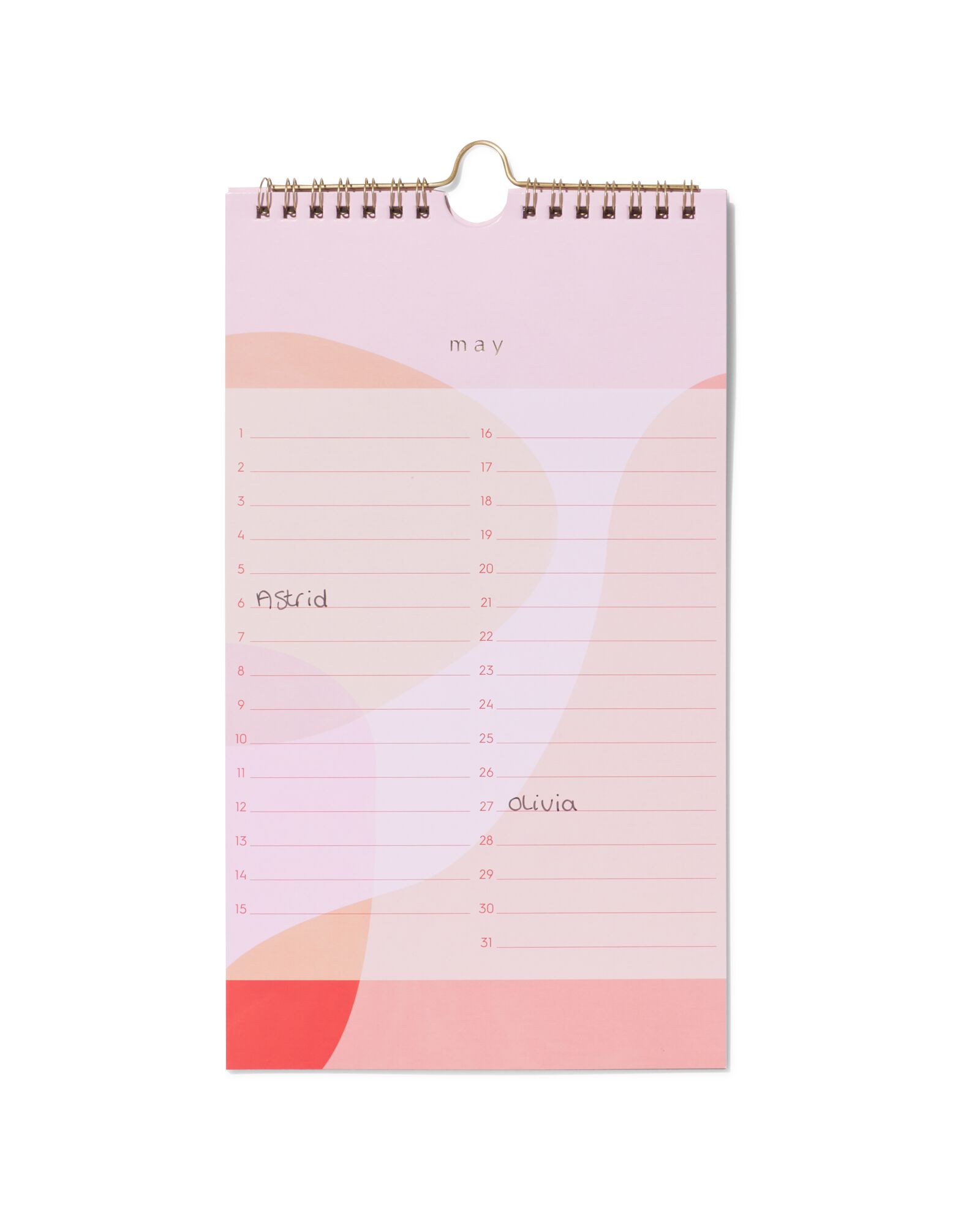 verjaardagskalender 28x16 roze - 14130231 - HEMA
