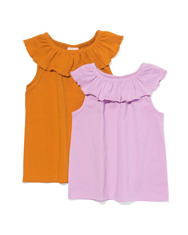 2er-Pack Baby-Shirts, Rüschen violett violett - 33048650PURPLE - HEMA