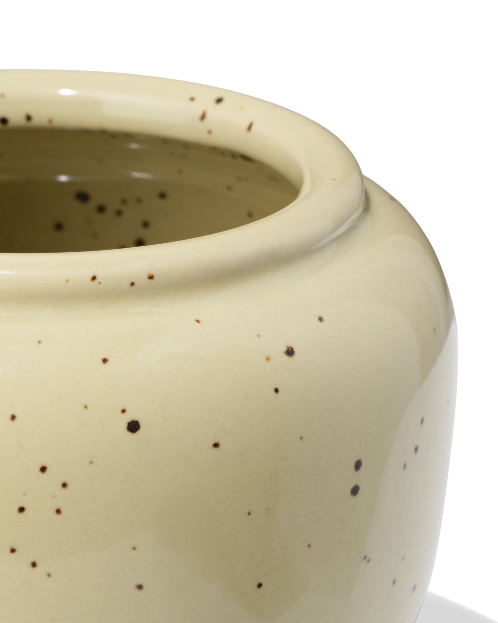 Blumentopf ⌀ 7 x 6,6 cm, Keramik, gesprenkelt, Beige - 13325058 - HEMA