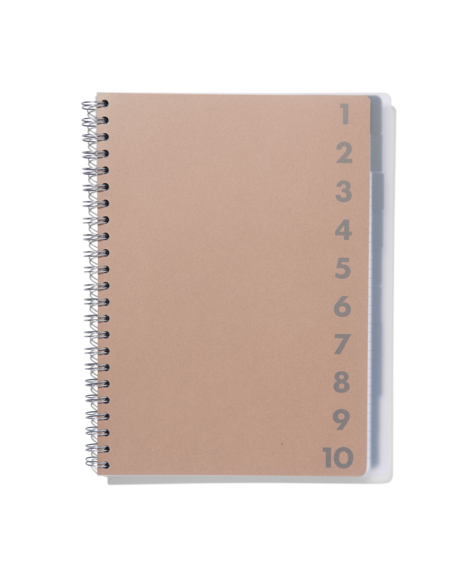 cahier &agrave; spirale 10-en-1 - A4 - kraft - 14130013 - HEMA