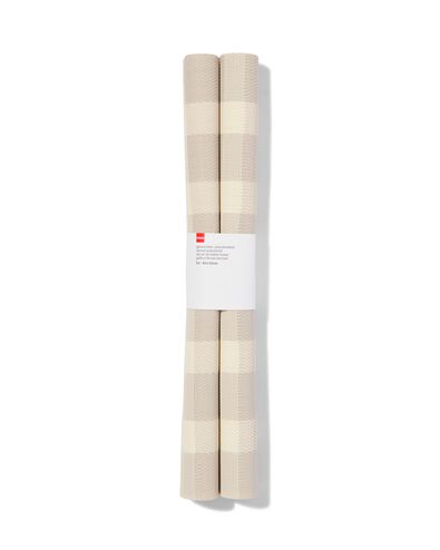 2er-Pack Tischsets, gewebter Kunststoff, 35 x 45 cm, beige mit Streifen - 5330288 - HEMA