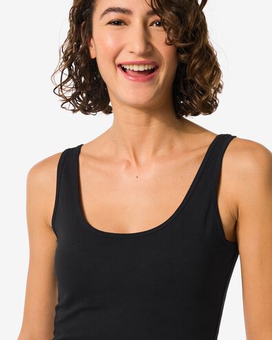 dames singlet zwart S - 19681002 - HEMA