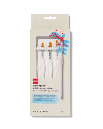 schilderpenselen met platte punt - 5 stuks - 60720078 - HEMA