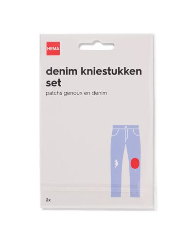 kniestukken denim 8.5cm - 2 stuks - 1400314 - HEMA