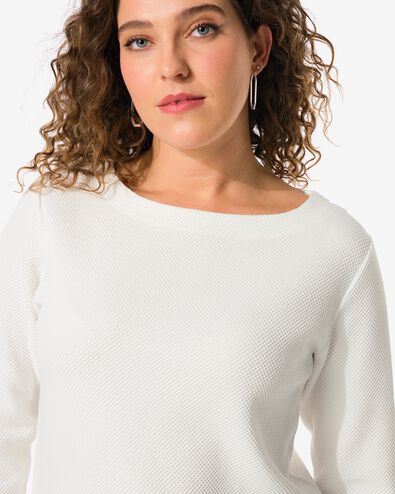t-shirt femme structure Kacey blanc M - 36228322 - HEMA