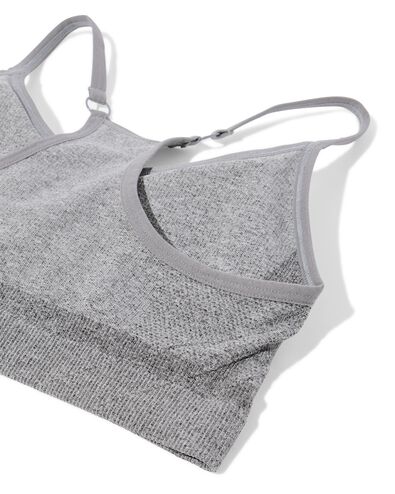 haut de sport pr&eacute;form&eacute; light support sans armature ni couture gris chin&eacute; - 21700145GREYMELANGE - HEMA