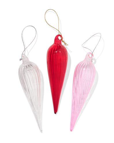 lot de boules de No&euml;l 14,5 cm verre goutte - 3 pi&egrave;ces - 25101435 - HEMA