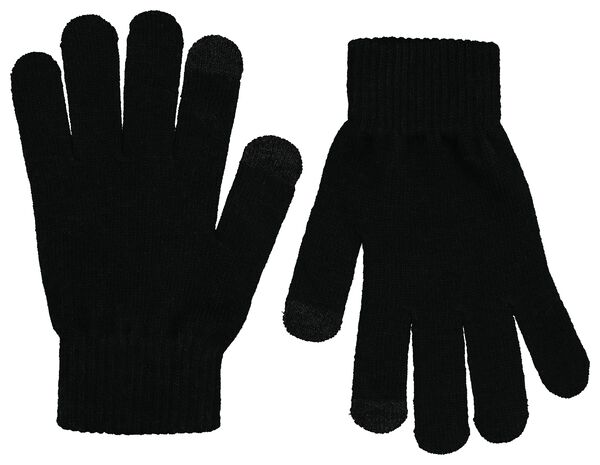 2 paires de gants enfant avec paillettes pour &eacute;cran tactile noir noir - 1000020805 - HEMA