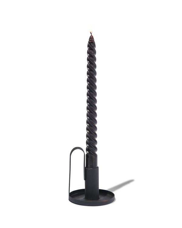 2 longues bougies dintérieur torsadées Ø2x25 noir - 13506007 - HEMA