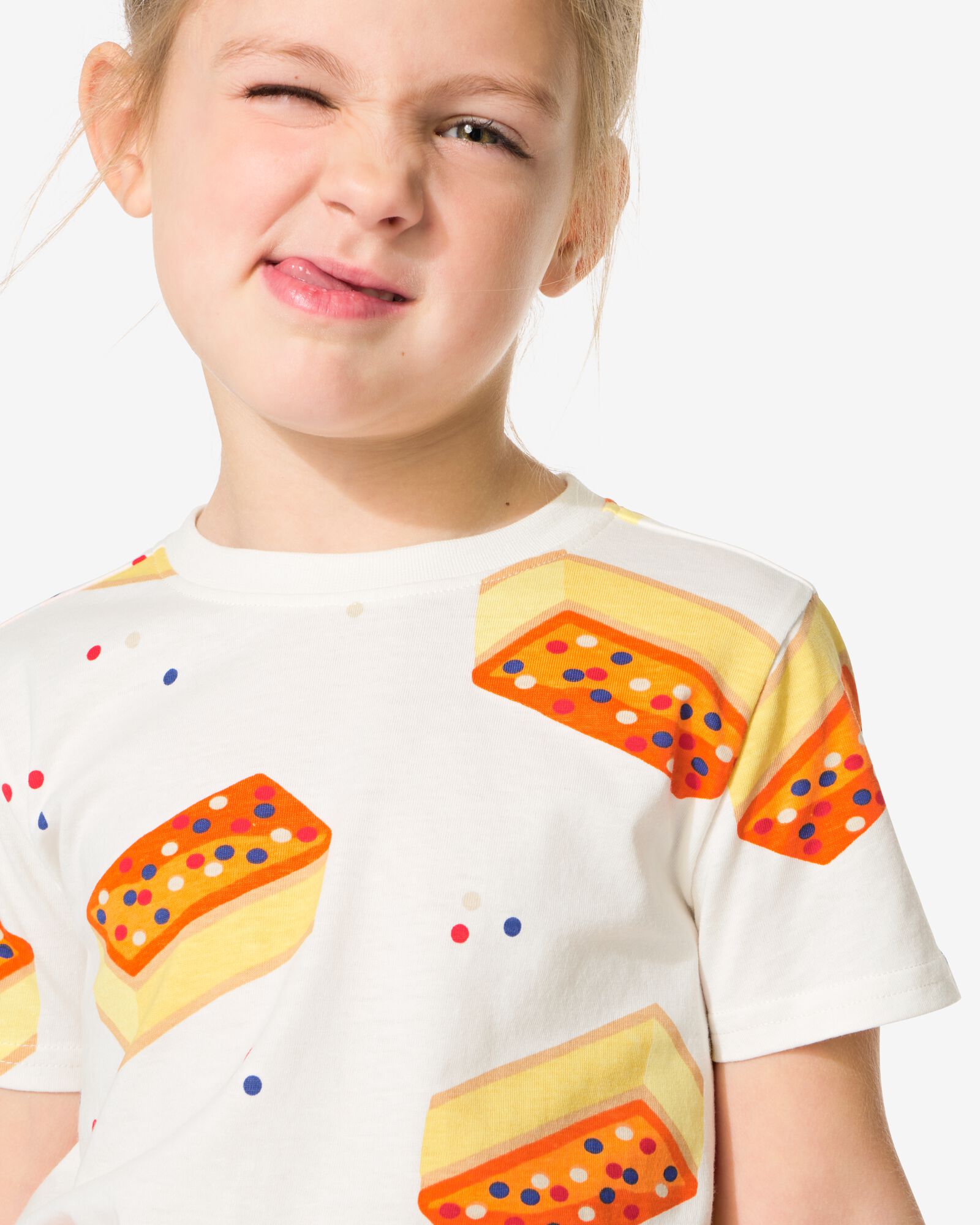 kinder T-shirt tompouce gebroken wit gebroken wit - 30812470OFFWHITE - HEMA