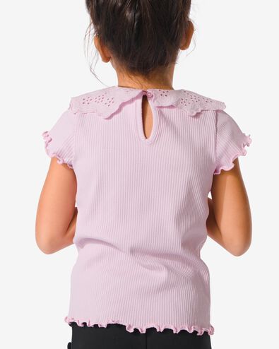 Kinder-T-Shirt mit Ajourkragen violett 86/92 - 30824465 - HEMA