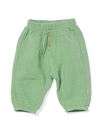 pantalon nouveau-né mousseline vert 68 - 33493914 - HEMA