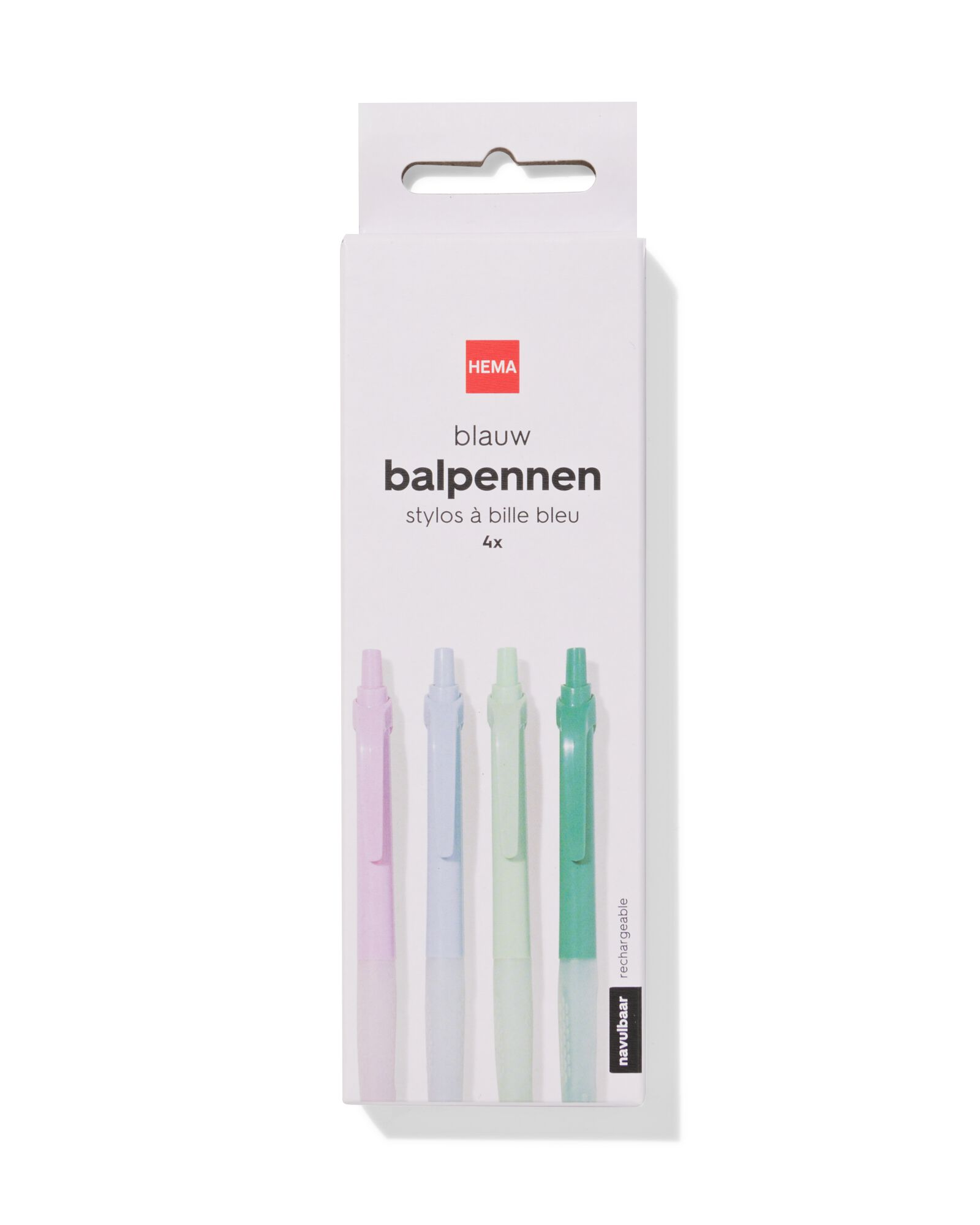 pennen rubber blauwschrijvend - 4 stuks - 14400611 - HEMA