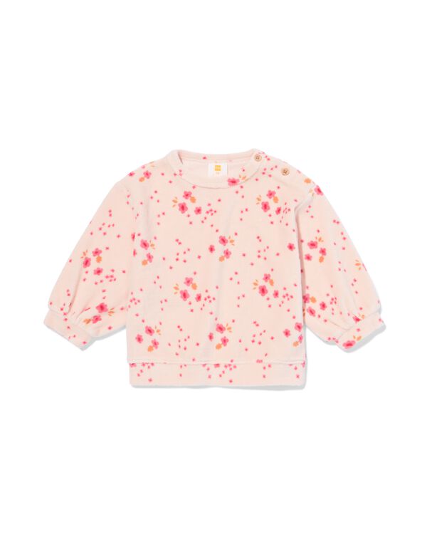 pull nouveau-n&eacute; en velours rose p&acirc;le rose p&acirc;le - 33434720LIGHTPINK - HEMA