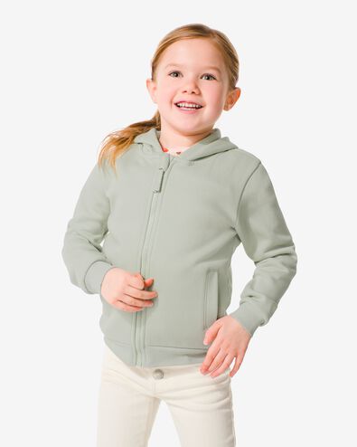 gilet sweat enfant avec capuche vert clair - 1000030772 - HEMA
