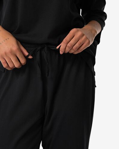 damespyjamabroek met katoen zwart XL - 23470244 - HEMA